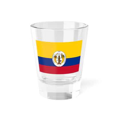 Third flag of the Gran Colombia centered coat of arms (Colombia) Shot Glass 1.5oz 1.5oz - Go Mug Yourself