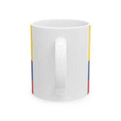 Third flag of the Gran Colombia centered coat of arms (Colombia) White Coffee Mug-Go Mug Yourself