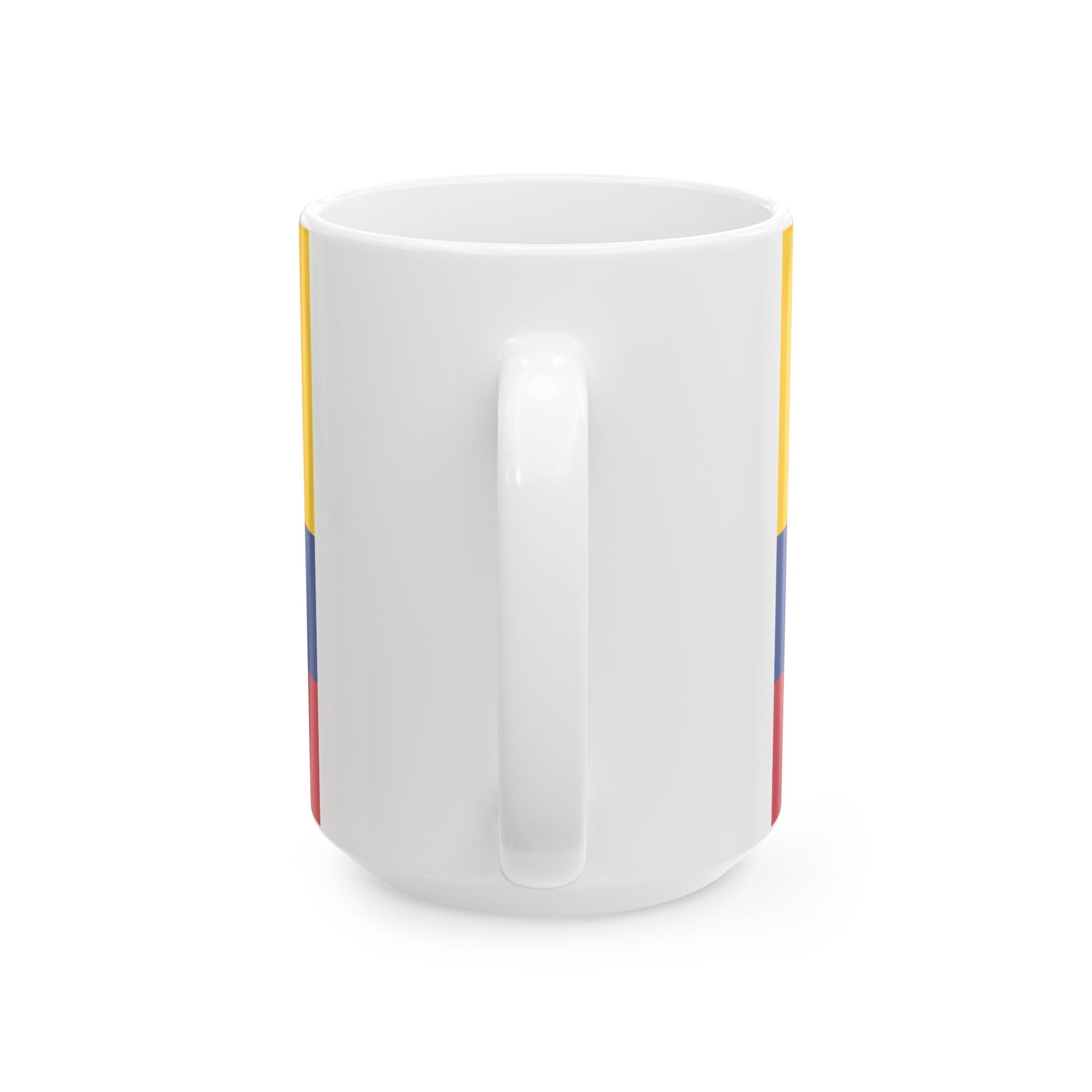 Third flag of the Gran Colombia centered coat of arms (Colombia) White Coffee Mug-Go Mug Yourself