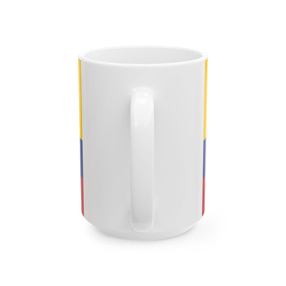 Third flag of the Gran Colombia centered coat of arms (Colombia) White Coffee Mug-Go Mug Yourself