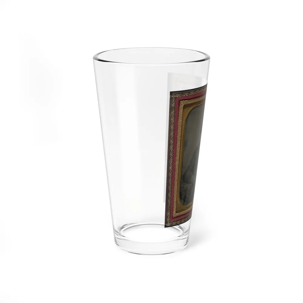 Third Lieutenant John Alphonso Beall Of Company D, 14th Texas Cavalry Regiment, With Berdan Sharps Rifle (U.S. Civil War) Pint Glass 16oz-Go Mug Yourself