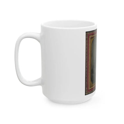 Third Lieutenant John Alphonso Beall Of Company D, 14th Texas Cavalry Regiment, With Berdan Sharps Rifle (U.S. Civil War) White Coffee Mug - Go Mug Yourself