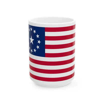 Thirteen Commonwealths of America Flag (United States) White Coffee Mug 15oz - Go Mug Yourself