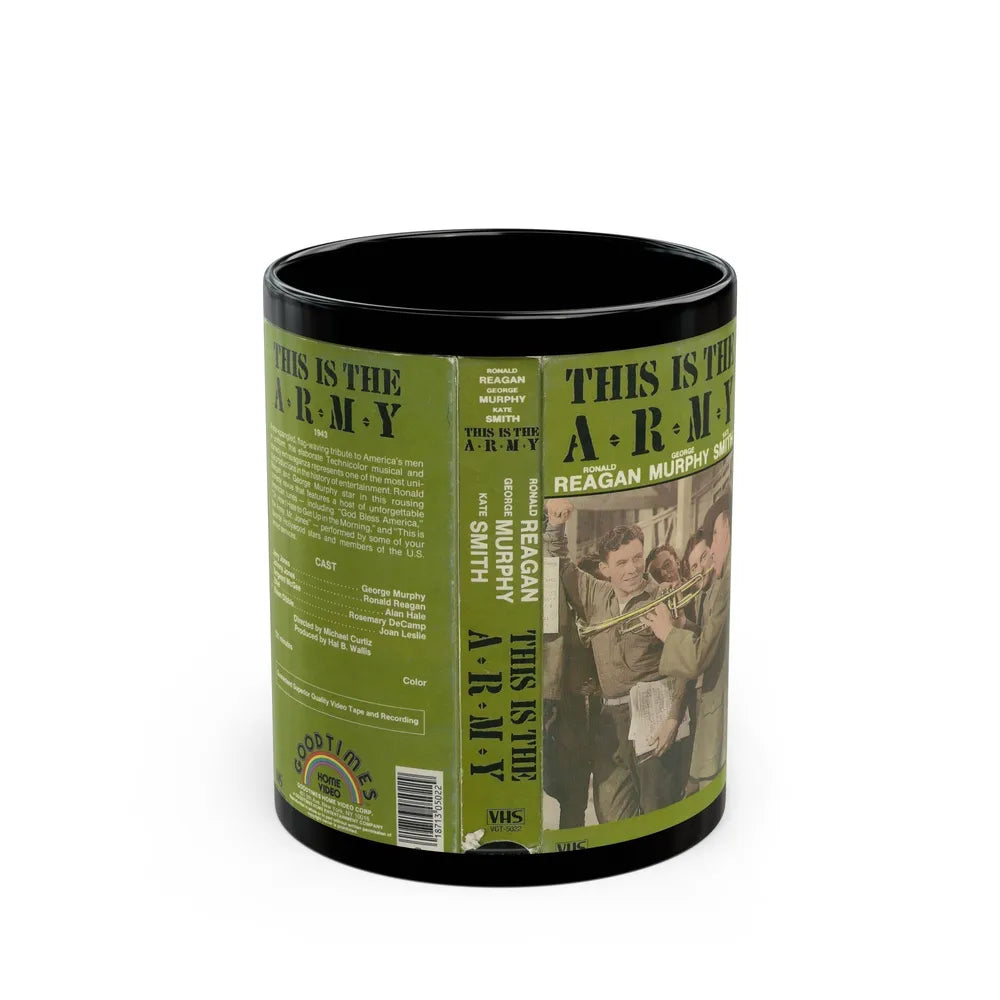 THIS IS THE ARMY RONALD REAGAN (VHS COVER) - Black Coffee Mug-11oz-Go Mug Yourself