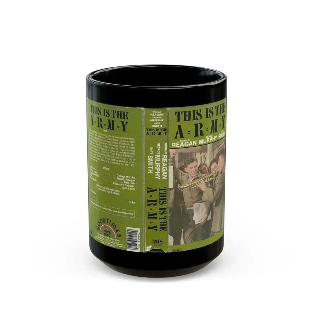 THIS IS THE ARMY RONALD REAGAN (VHS COVER) - Black Coffee Mug 15oz - Go Mug Yourself