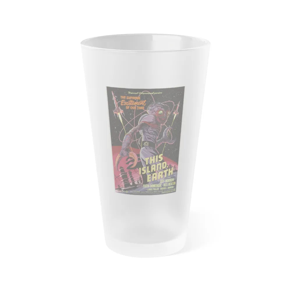 THIS ISLAND EARTH (MONDO) 1955 Movie Poster - Frosted Pint Glass 16oz-16oz-Frosted-Go Mug Yourself