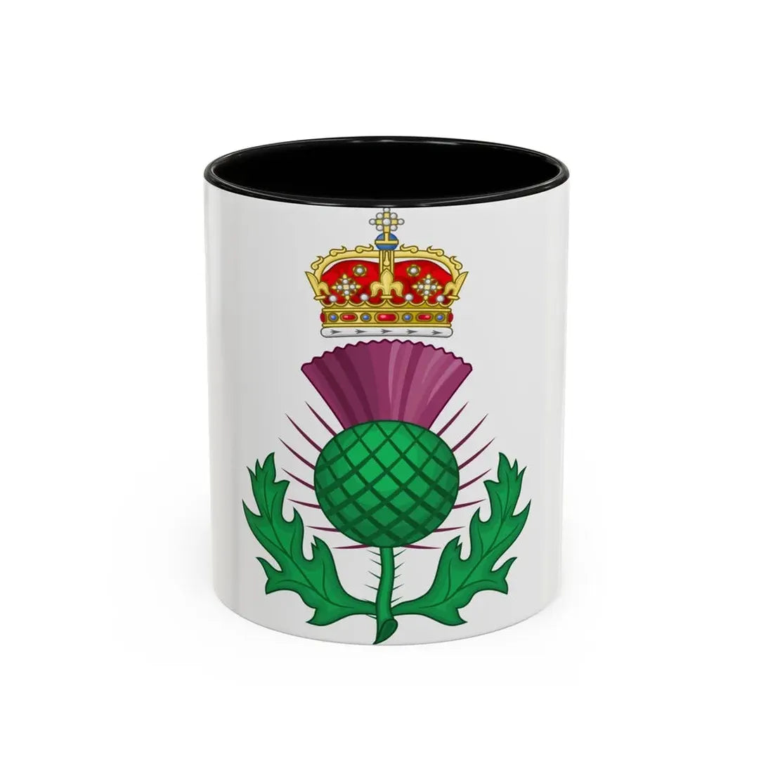 Thistle Royal Badge of Scotland - Accent Coffee Mug 11oz Black - Go Mug Yourself