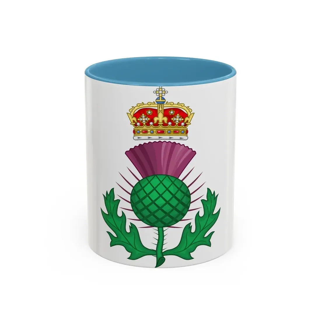 Thistle Royal Badge of Scotland - Accent Coffee Mug 11oz Light Blue - Go Mug Yourself