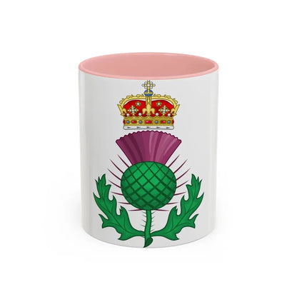 Thistle Royal Badge of Scotland - Accent Coffee Mug 11oz Pink - Go Mug Yourself