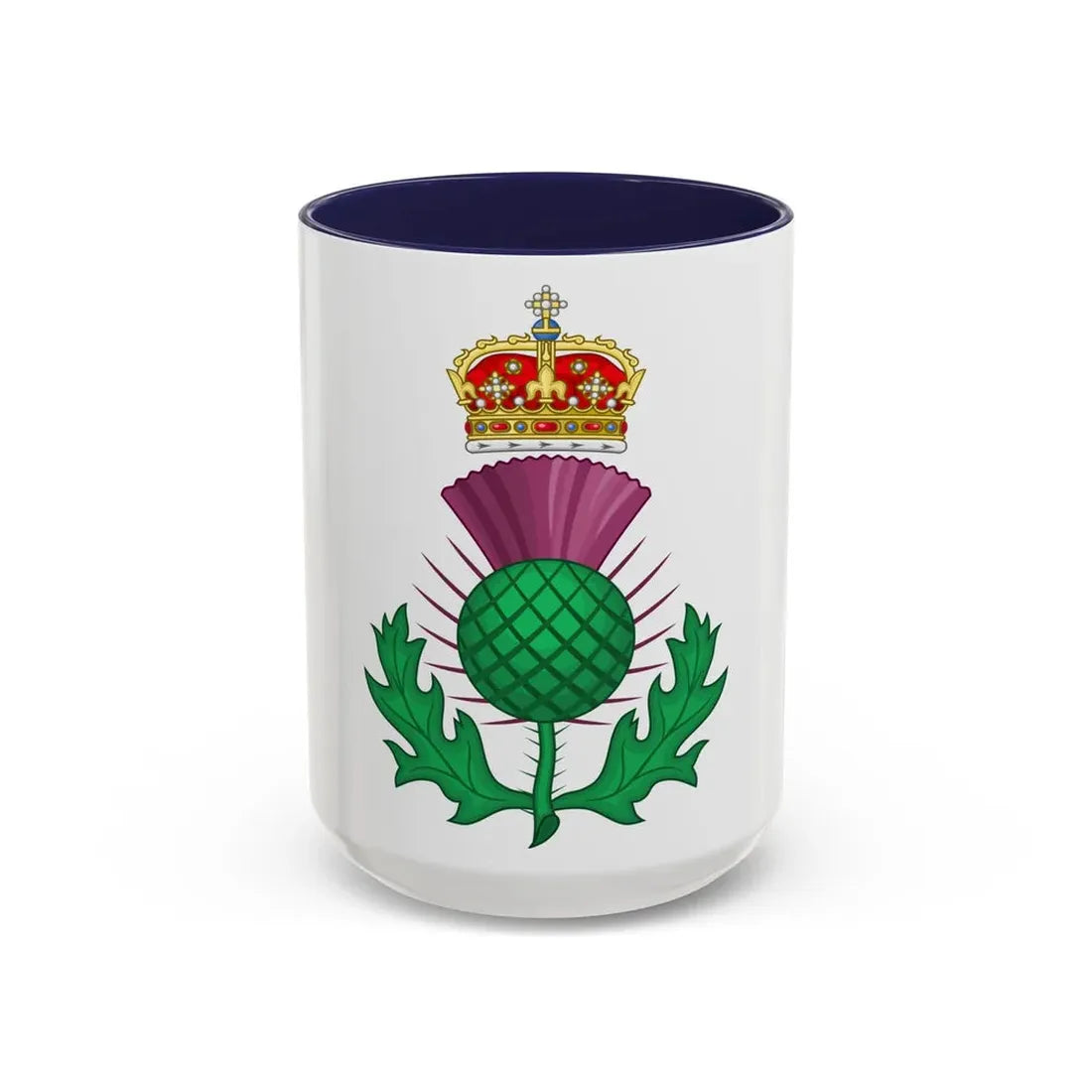 Thistle Royal Badge of Scotland - Accent Coffee Mug 15oz Navy - Go Mug Yourself