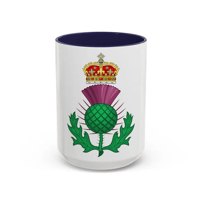 Thistle Royal Badge of Scotland - Accent Coffee Mug 15oz Navy - Go Mug Yourself