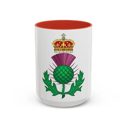 Thistle Royal Badge of Scotland - Accent Coffee Mug 15oz Red - Go Mug Yourself