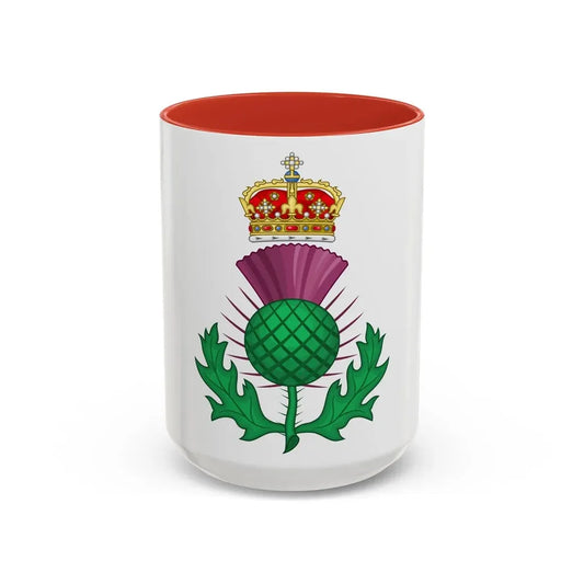 Thistle Royal Badge of Scotland - Accent Coffee Mug 15oz Red - Go Mug Yourself