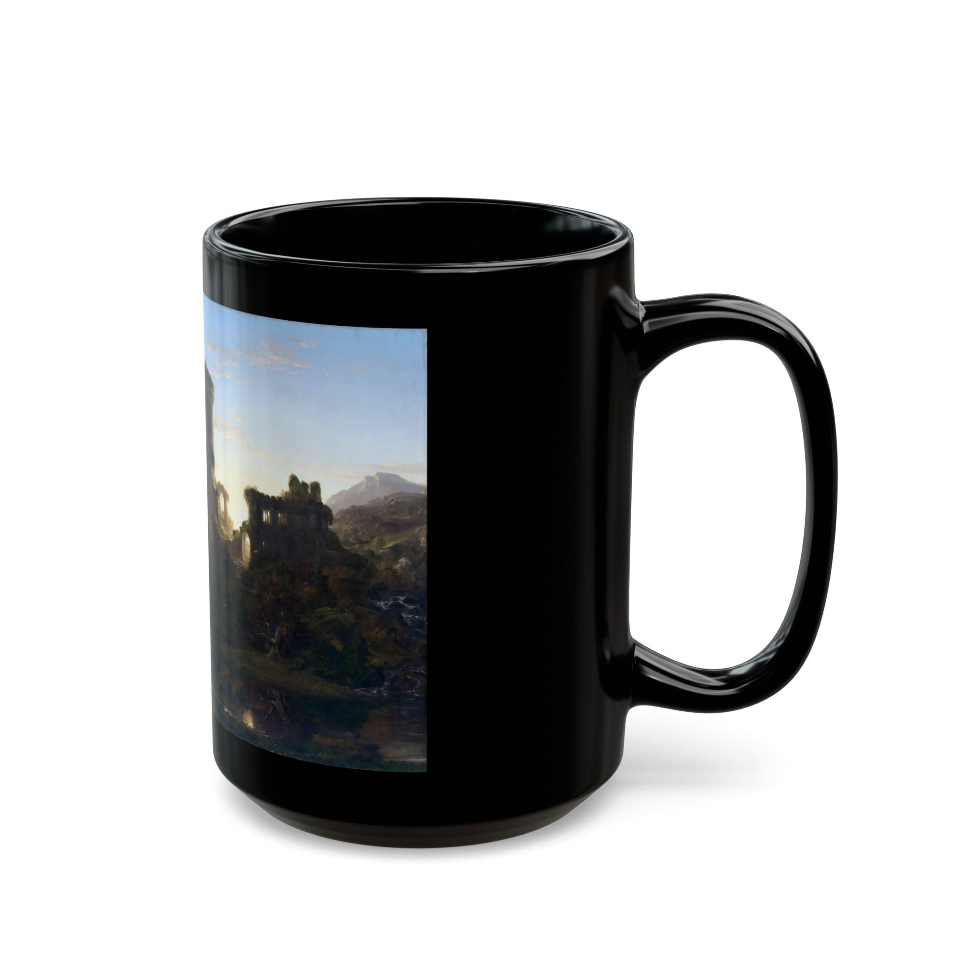Thomas Cole (1801-1848) The Present - 1838 - Black Coffee Mug-Go Mug Yourself