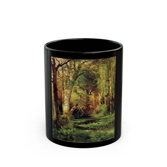 Thomas Moran (1837-1926) forest scene - 1870 - Black Coffee Mug-11oz-Go Mug Yourself