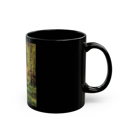 Thomas Moran (1837-1926) forest scene - 1870 - Black Coffee Mug-Go Mug Yourself