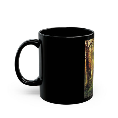 Thomas Moran (1837-1926) forest scene - 1870 - Black Coffee Mug-Go Mug Yourself