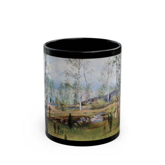 Thorsten Waenerberg (1846-1917) Birch Trees - 1914 - Black Coffee Mug-11oz-Go Mug Yourself