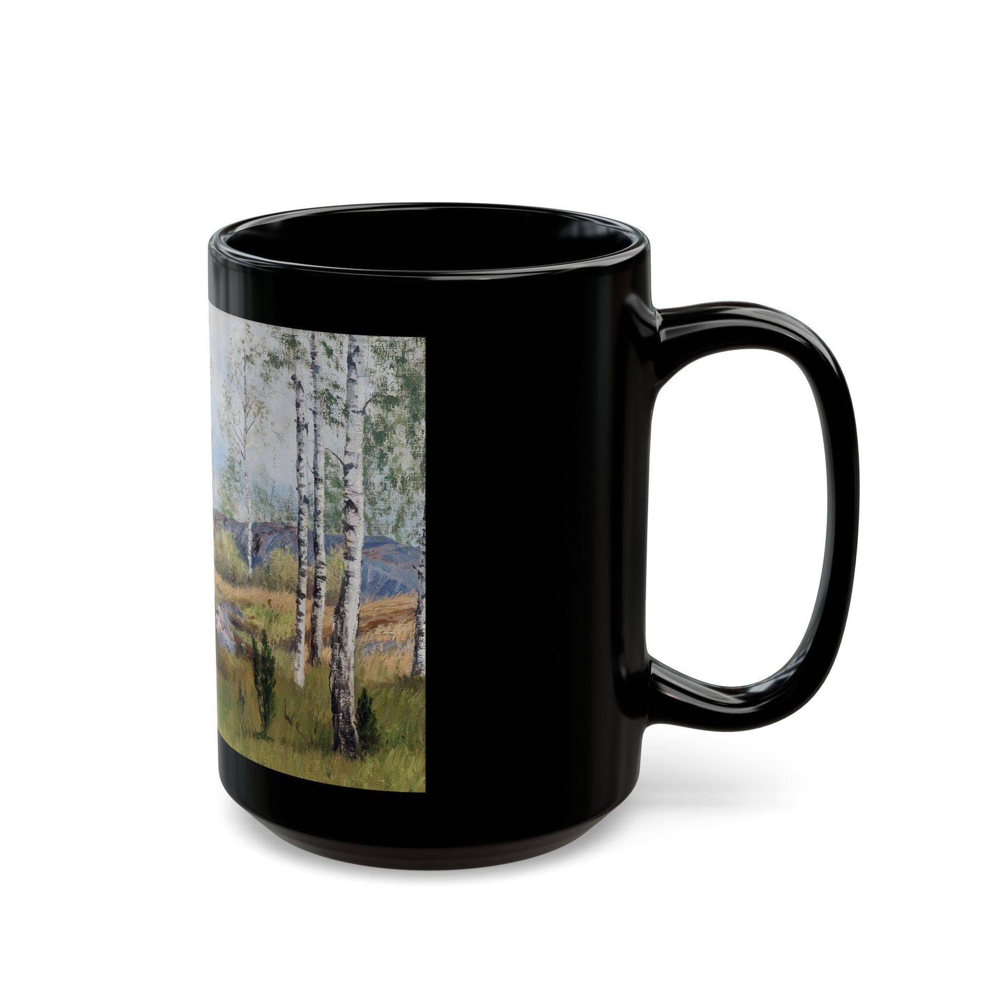 Thorsten Waenerberg (1846-1917) Birch Trees - 1914 - Black Coffee Mug-Go Mug Yourself