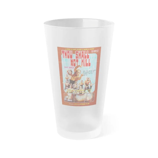 THOU SHALL NOT KILL BUT ONCE 1975 Movie Poster - Frosted Pint Glass 16oz 16oz Frosted - Go Mug Yourself