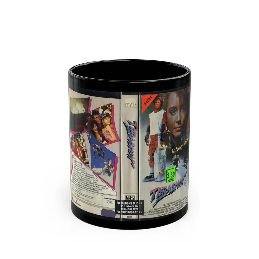 THRASHIN (VHS COVER) - Black Coffee Mug 11oz - Go Mug Yourself