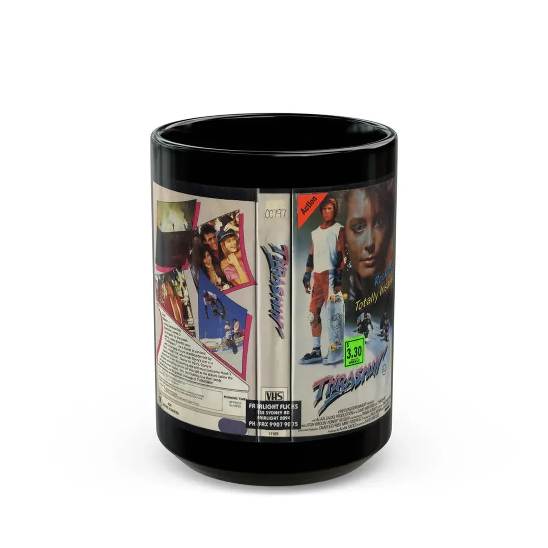 THRASHIN (VHS COVER) - Black Coffee Mug 15oz - Go Mug Yourself