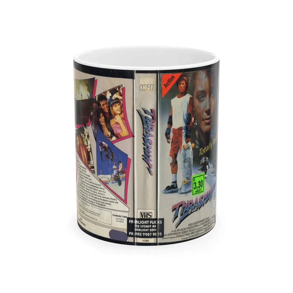 THRASHIN (VHS COVER) - White Coffee Mug-11oz-Go Mug Yourself