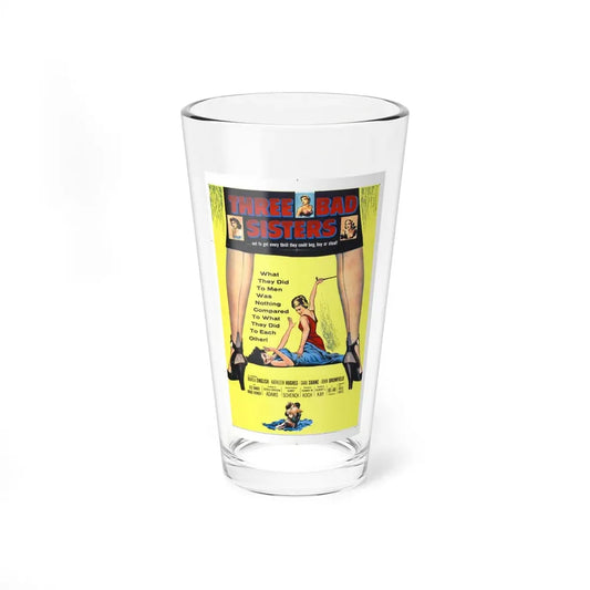 THREE BAD SISTERS 1956 Movie Poster - Pint Glass 16oz 16oz - Go Mug Yourself
