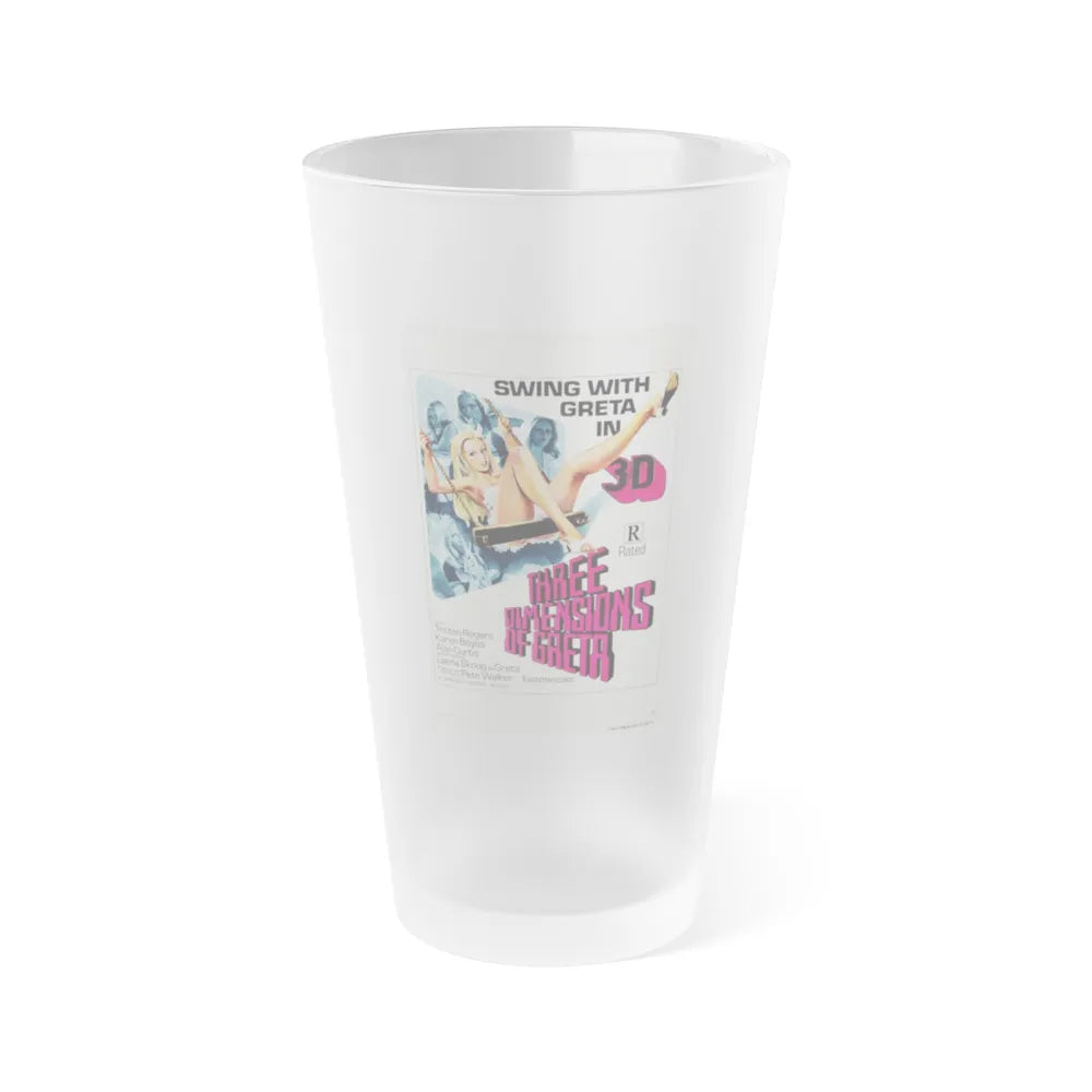 THREE DIMENSIONS OF GRETA 1972 Movie Poster - Frosted Pint Glass 16oz-16oz-Frosted-Go Mug Yourself