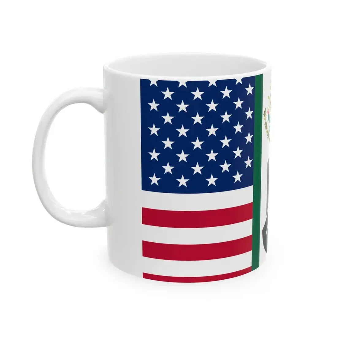 Three Finger Salute Flag Canada Mexico and the United States (Mexico) White Coffee Mug - Go Mug Yourself