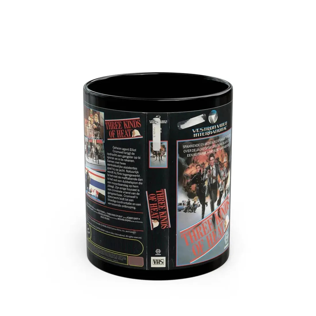 THREE KINDS OF HEAT (VHS COVER) - Black Coffee Mug 11oz - Go Mug Yourself