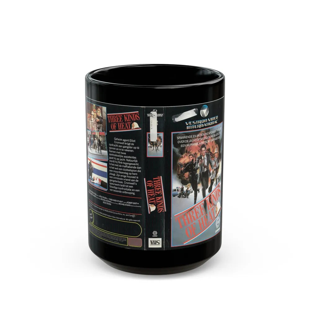 THREE KINDS OF HEAT (VHS COVER) - Black Coffee Mug-15oz-Go Mug Yourself