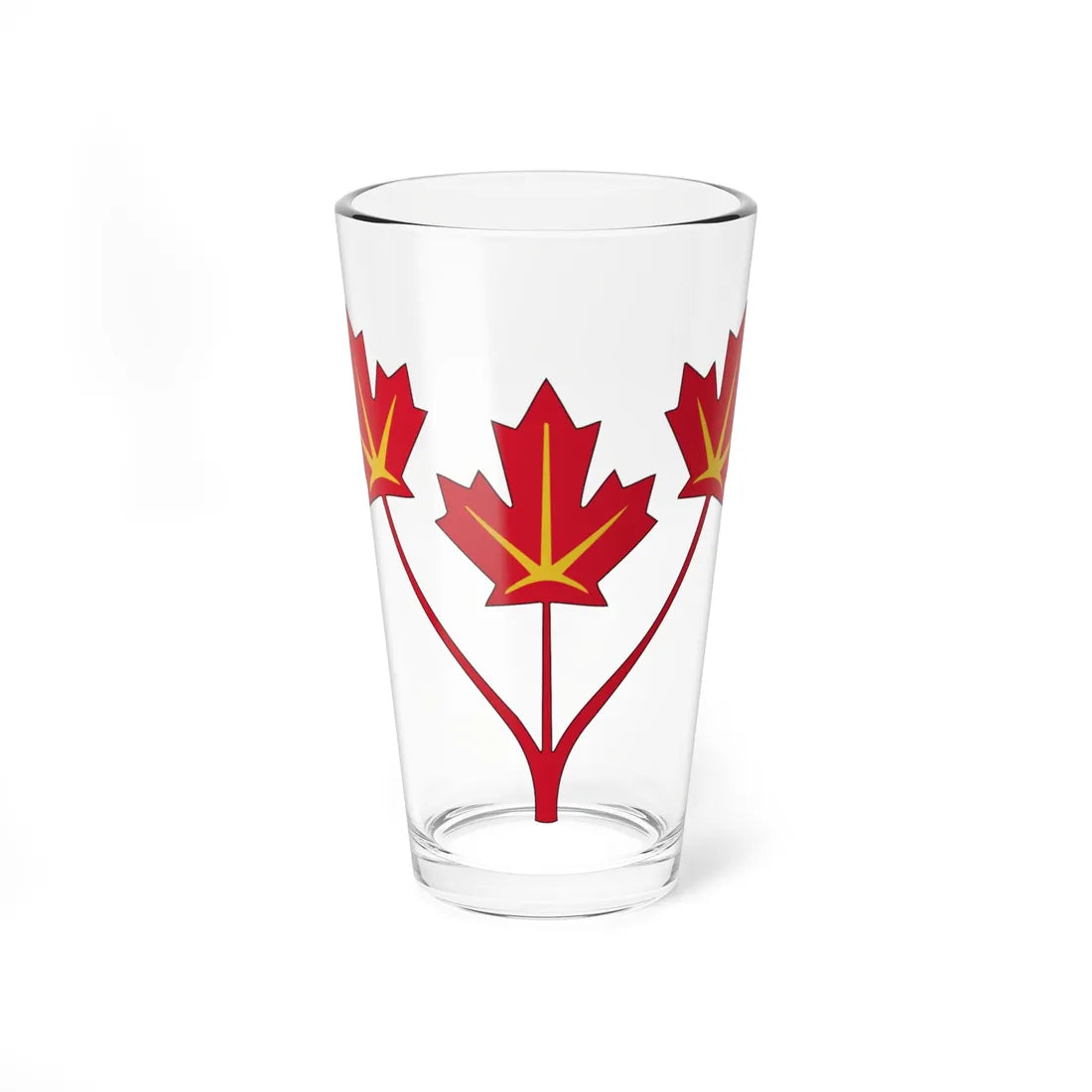Three maple leaves of Canada (Canada) (Coat of Arms) Pint Glass 16oz 16oz - Go Mug Yourself