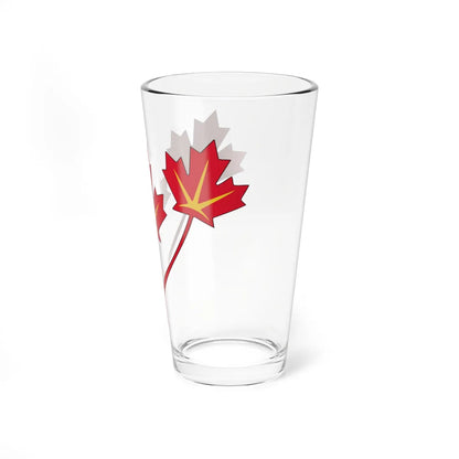 Three maple leaves of Canada (Canada) (Coat of Arms) Pint Glass 16oz - Go Mug Yourself