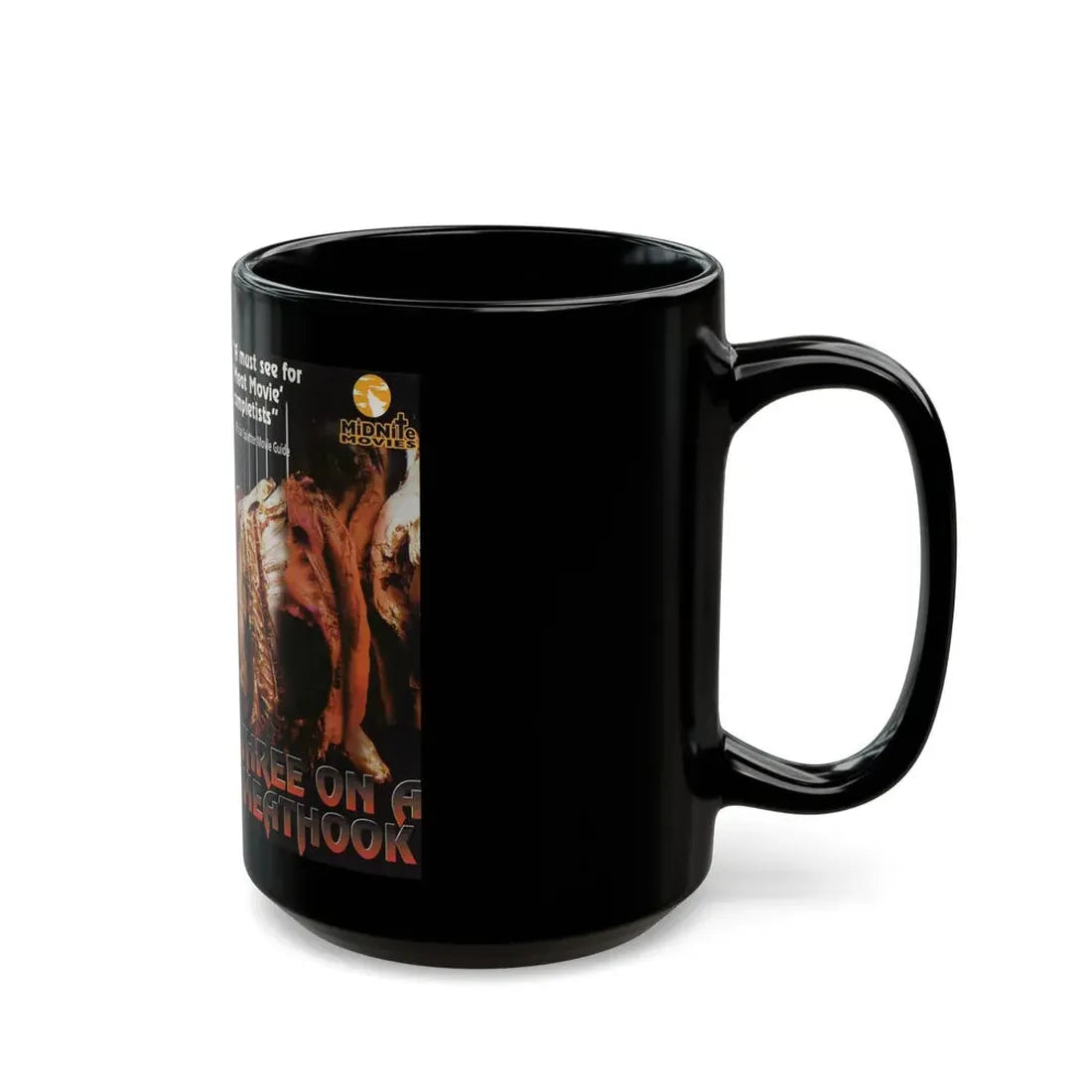 THREE ON A MEATHOOK (VHS COVER) - Black Coffee Mug - Go Mug Yourself