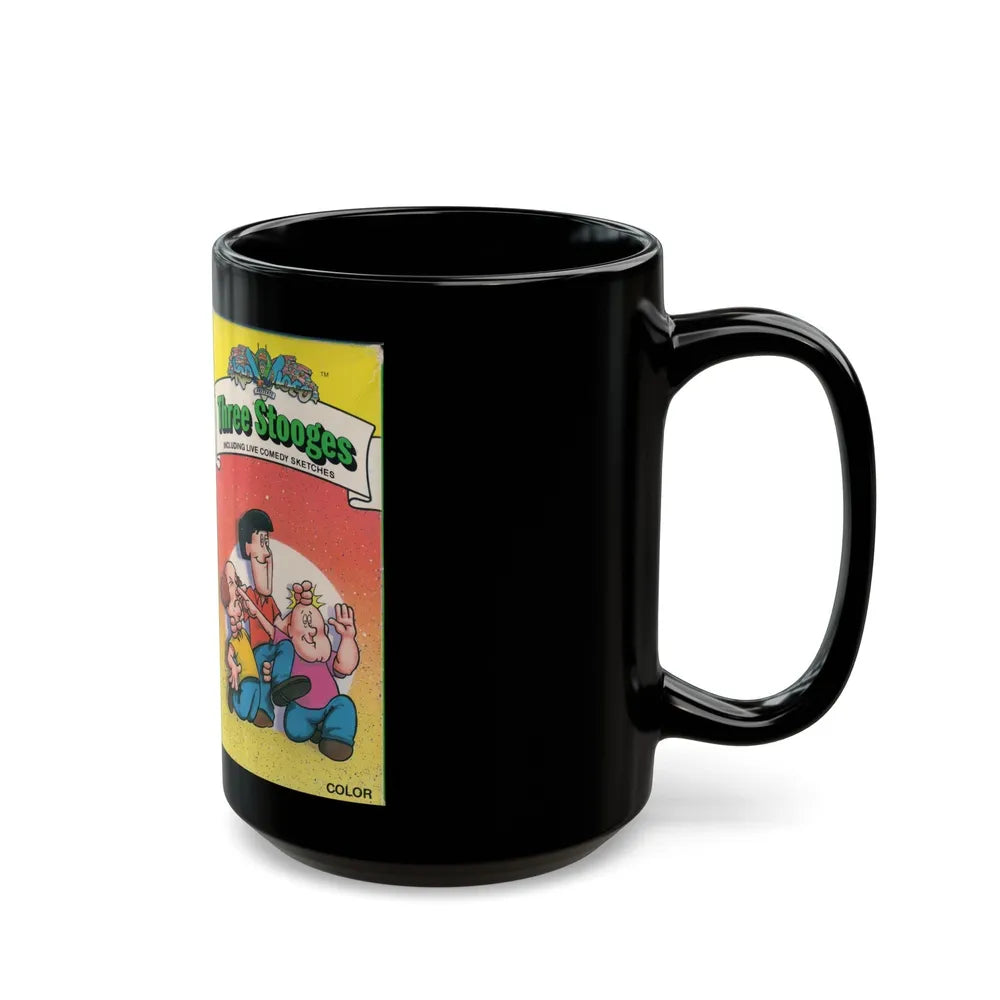 THREE STOOGES CARTOON VOLUME 1 (VHS COVER) - Black Coffee Mug-Go Mug Yourself