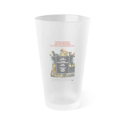 THREE THE HARD WAY 1974 Movie Poster - Frosted Pint Glass 16oz 16oz Frosted - Go Mug Yourself