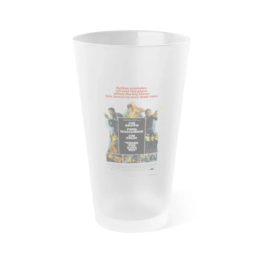 THREE THE HARD WAY 1974 Movie Poster - Frosted Pint Glass 16oz 16oz Frosted - Go Mug Yourself