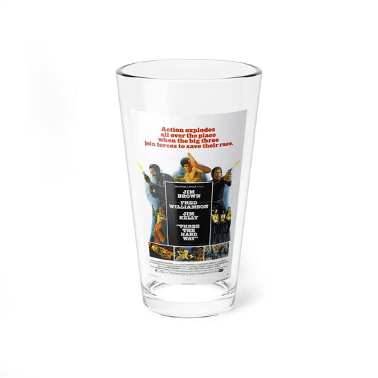 THREE THE HARD WAY 1974 Movie Poster - Pint Glass 16oz 16oz - Go Mug Yourself