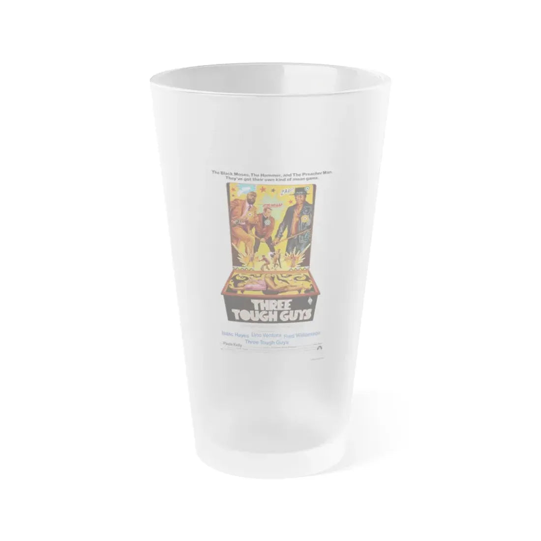 THREE TOUGH GUYS 1974 Movie Poster - Frosted Pint Glass 16oz 16oz Frosted - Go Mug Yourself