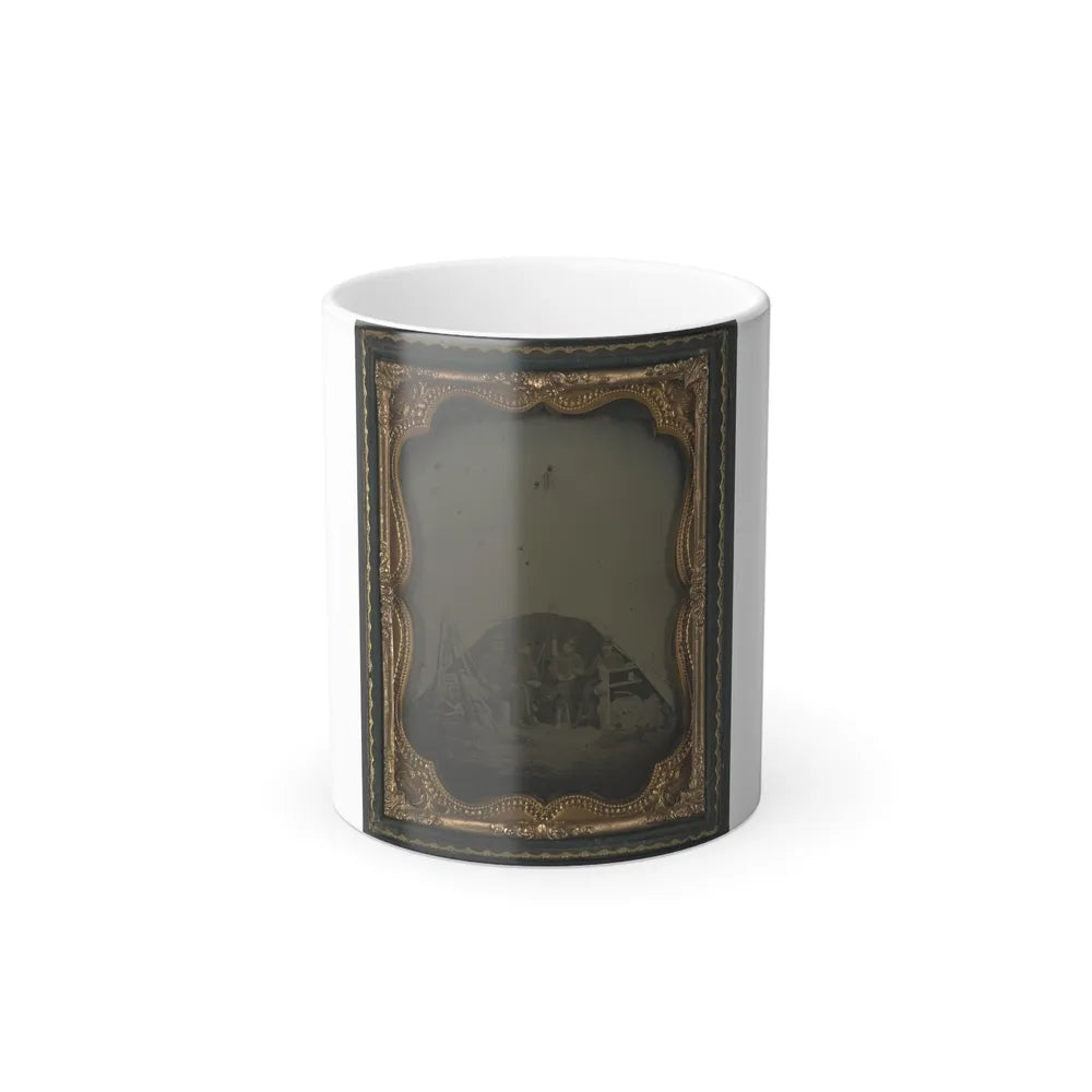 Three Unidentified Officers and a 1St Sergeant of the 7Th New Hampshire Infantry Regiment in Front of a Sibley Tent (U.S. Civil War) Color Changing Coffee Mug 11oz-11oz-Go Mug Yourself