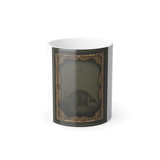 Three Unidentified Officers and a 1St Sergeant of the 7Th New Hampshire Infantry Regiment in Front of a Sibley Tent (U.S. Civil War) Color Changing Coffee Mug 11oz-11oz-Go Mug Yourself