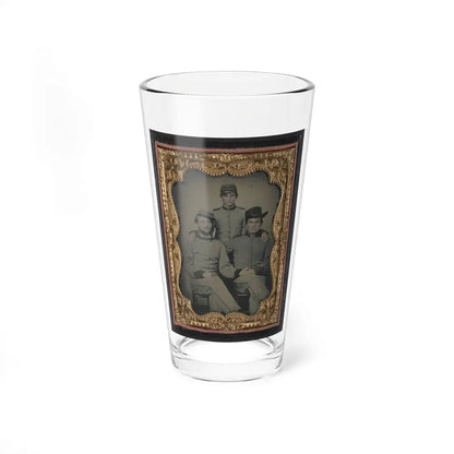Three Unidentified Soldiers In Confederate Artillerymen Uniforms (U.S. Civil War) Pint Glass 16oz 16oz - Go Mug Yourself