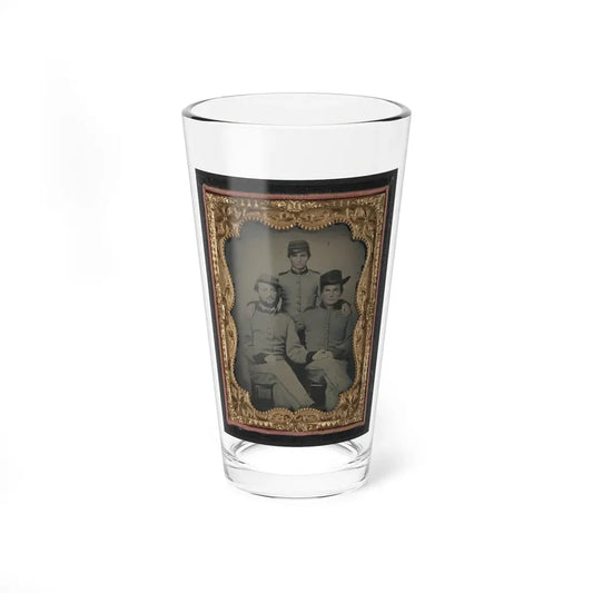 Three Unidentified Soldiers In Confederate Artillerymen Uniforms (U.S. Civil War) Pint Glass 16oz 16oz - Go Mug Yourself