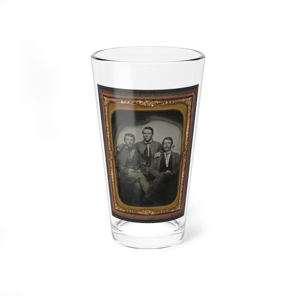 Three Unidentified Soldiers In Confederate Uniforms (1) (U.S. Civil War) Pint Glass 16oz-16oz-Go Mug Yourself