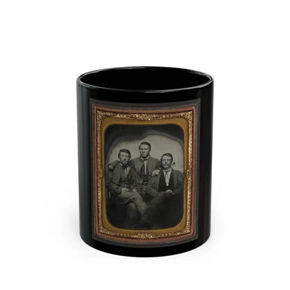 Three Unidentified Soldiers In Confederate Uniforms (1) (U.S. Civil War) Black Coffee Mug 11oz - Go Mug Yourself