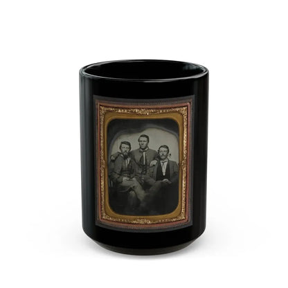 Three Unidentified Soldiers In Confederate Uniforms (1) (U.S. Civil War) Black Coffee Mug 15oz - Go Mug Yourself