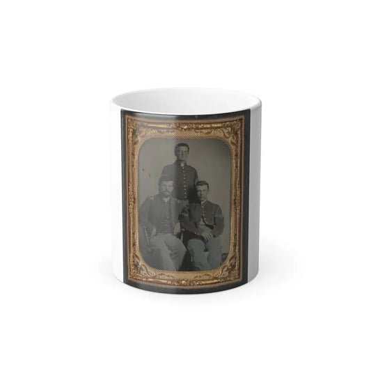 Three Unidentified Soldiers in Union 1St Lieutenant, 1St Sergeant, and Master Sergeant Uniforms (U.S. Civil War) Color Changing Coffee Mug 11oz Default Title 11oz - Go Mug Yourself