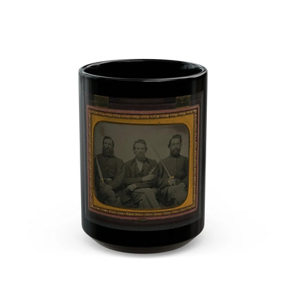 Three Unidentified Soldiers In Union Uniform With Swords And Revolver (U.S. Civil War) Black Coffee Mug-15oz-Go Mug Yourself