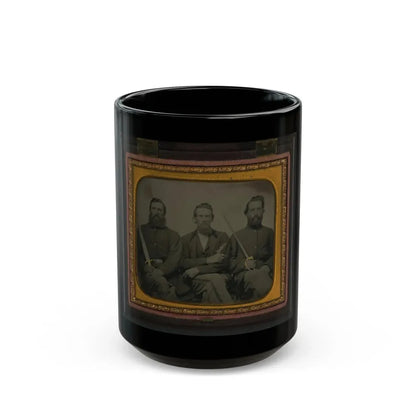 Three Unidentified Soldiers In Union Uniform With Swords And Revolver (U.S. Civil War) Black Coffee Mug 15oz - Go Mug Yourself